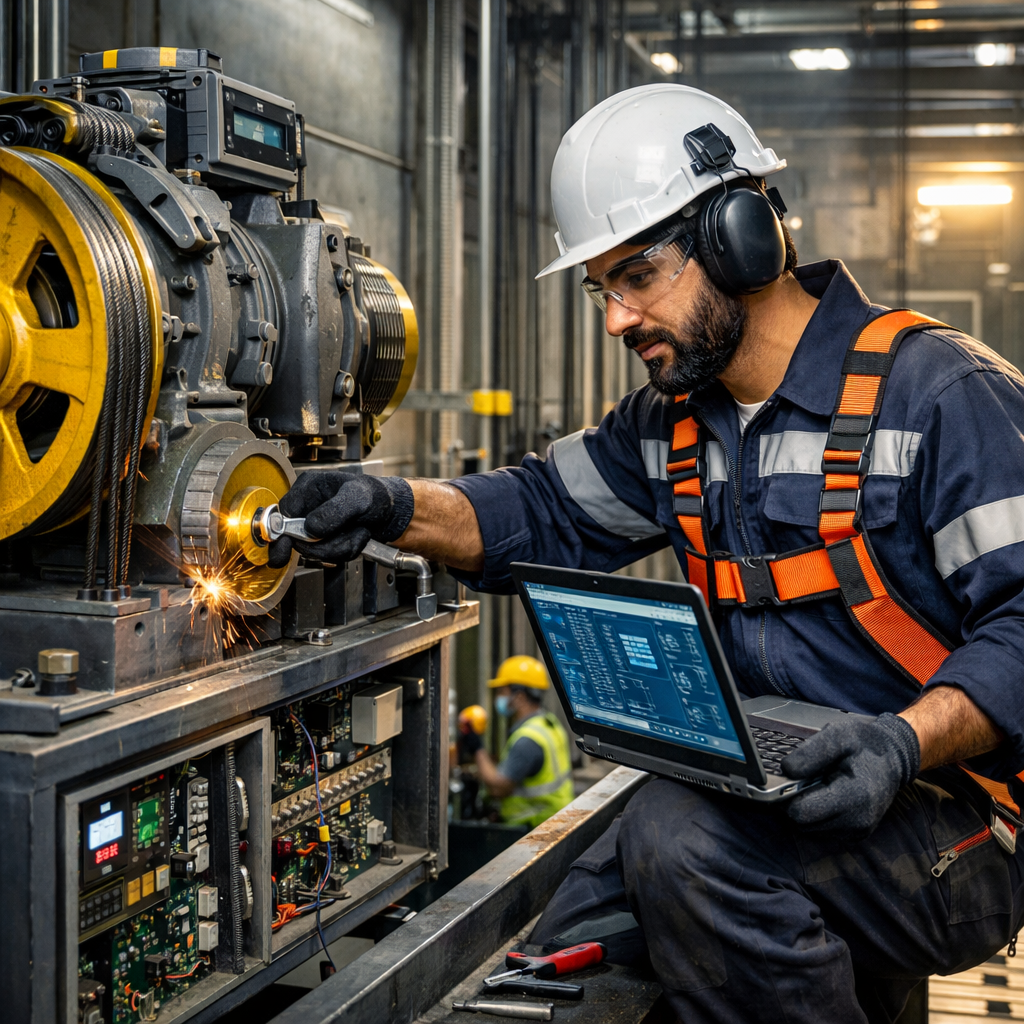 صيانة مصاعد صناعية: الحل الأمثل لاستمرارية العمل مع شركة كنوز العالم